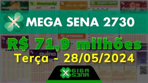 resultado mega sena 2730 giga